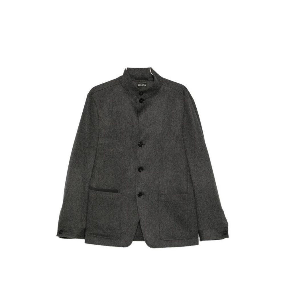 Zegna Grey Coats Men